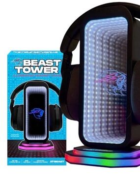 Beast Tower Illuminated Headset Stand - RGB Black